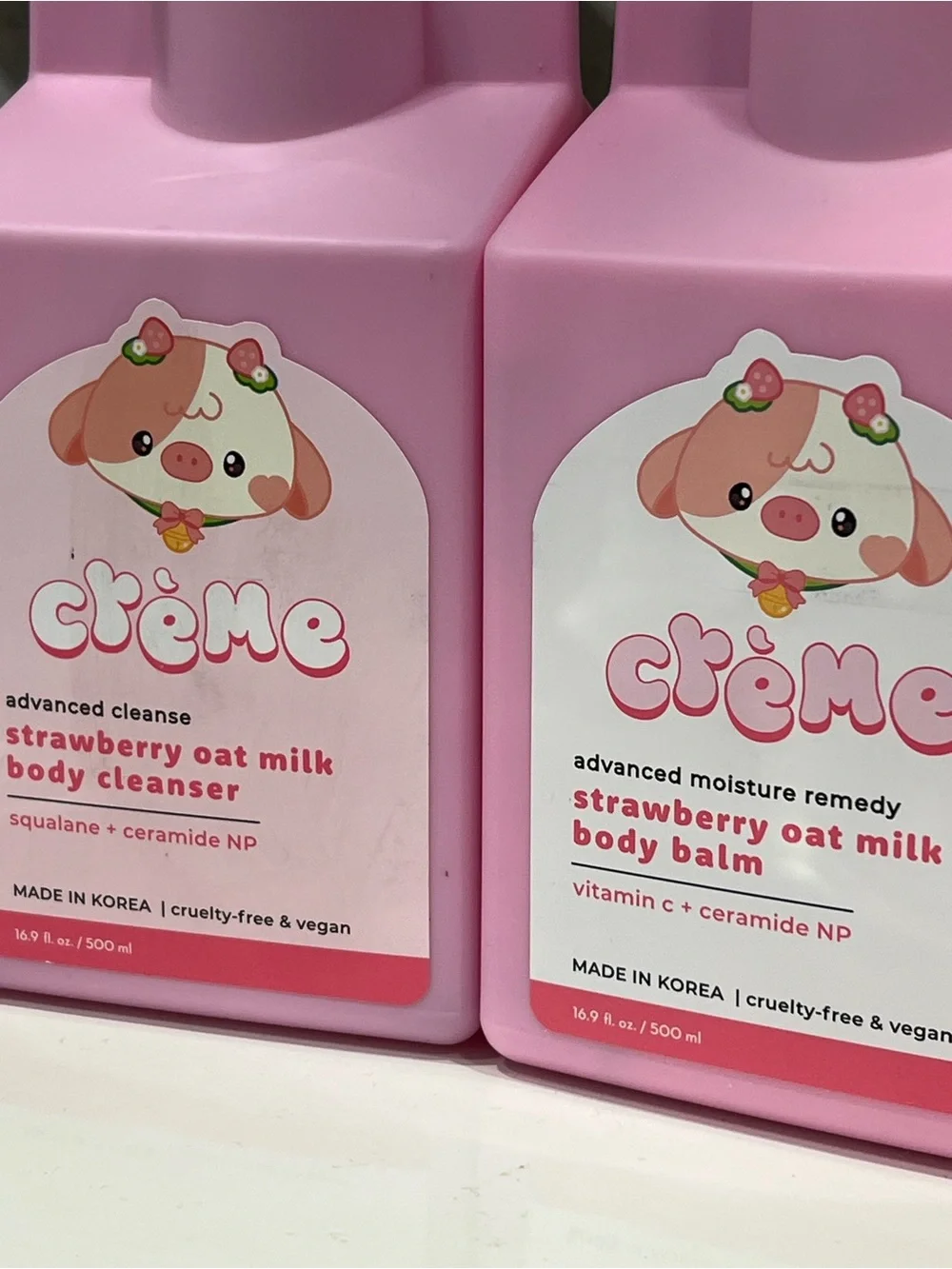 2 Items🍓Strawberry Oat Milk Body Cleanser & Balm (Pink)